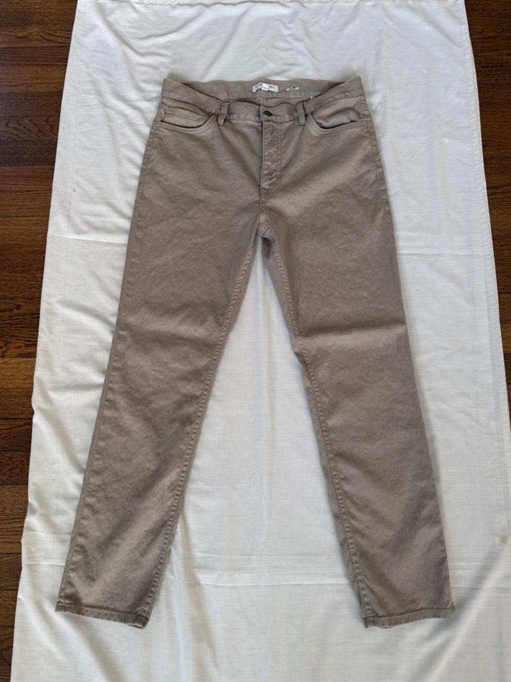 Men’s Beige Tan Slim Fit Cotton Linen Traveller Pants